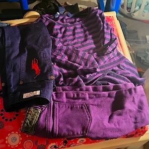 Ralph Lauren girls 2 pairs of pants Ralph Lauren shirt long sleeve size 4 adjust